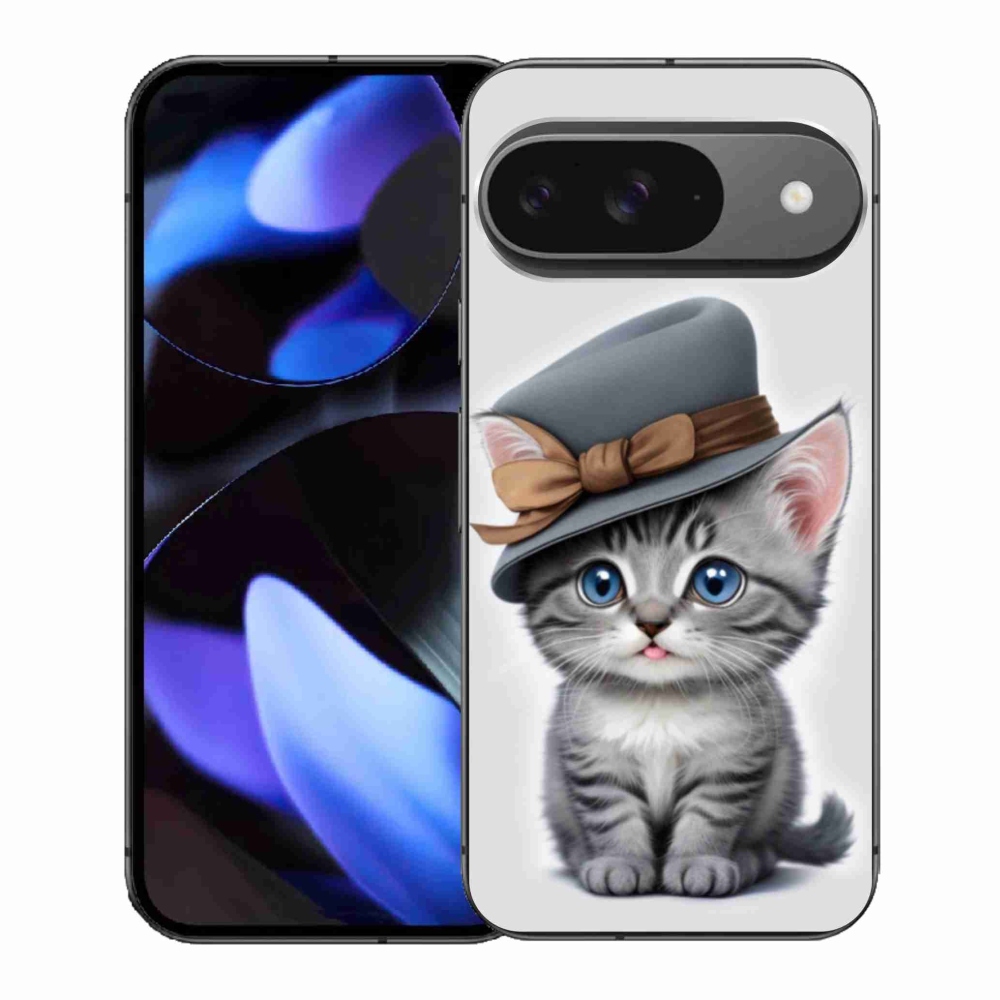 Gelový kryt mmCase na Google Pixel 9 - kotě s kloboukem