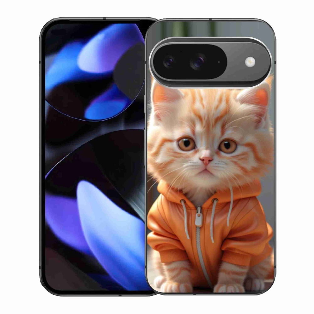 Gelový kryt mmCase na Google Pixel 9 - kotě v mikině