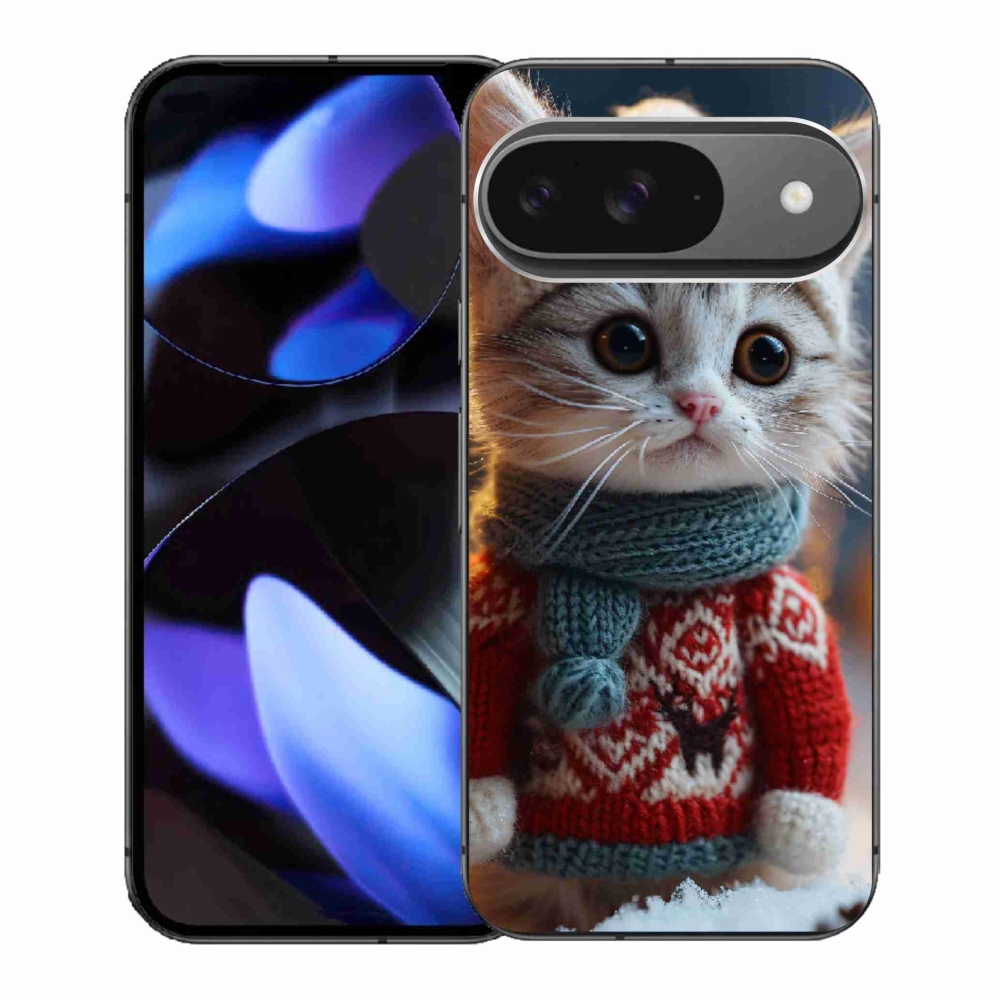 Gelový kryt mmCase na Google Pixel 9 - kotě ve svetru