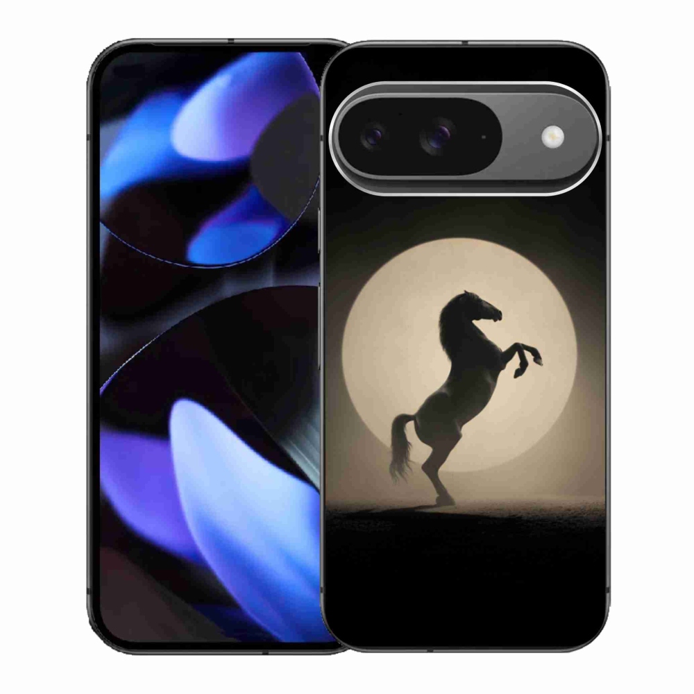 Gelový kryt mmCase na Google Pixel 9 - kůň v siluetě