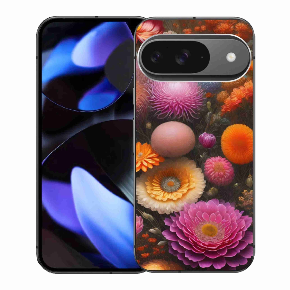 Gelový kryt mmCase na Google Pixel 9 - květinová kompozice