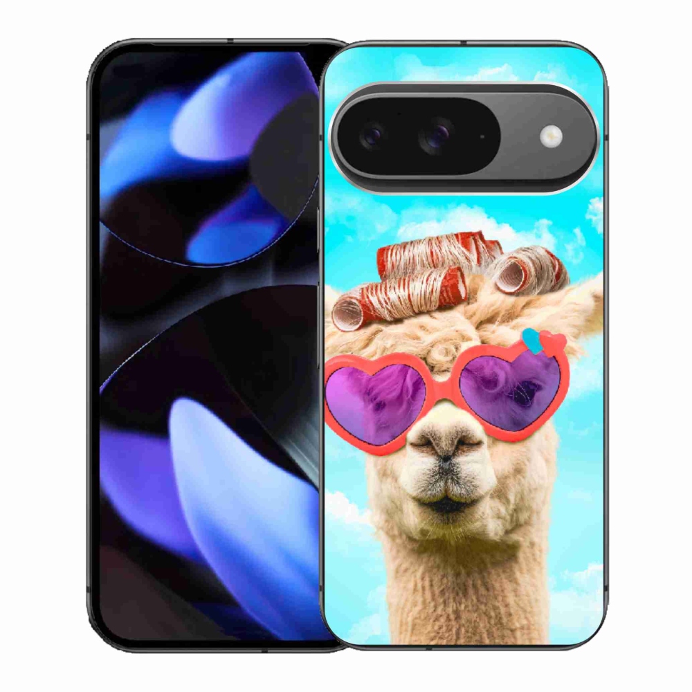 Gelový kryt mmCase na Google Pixel 9 - lama s brýlemi