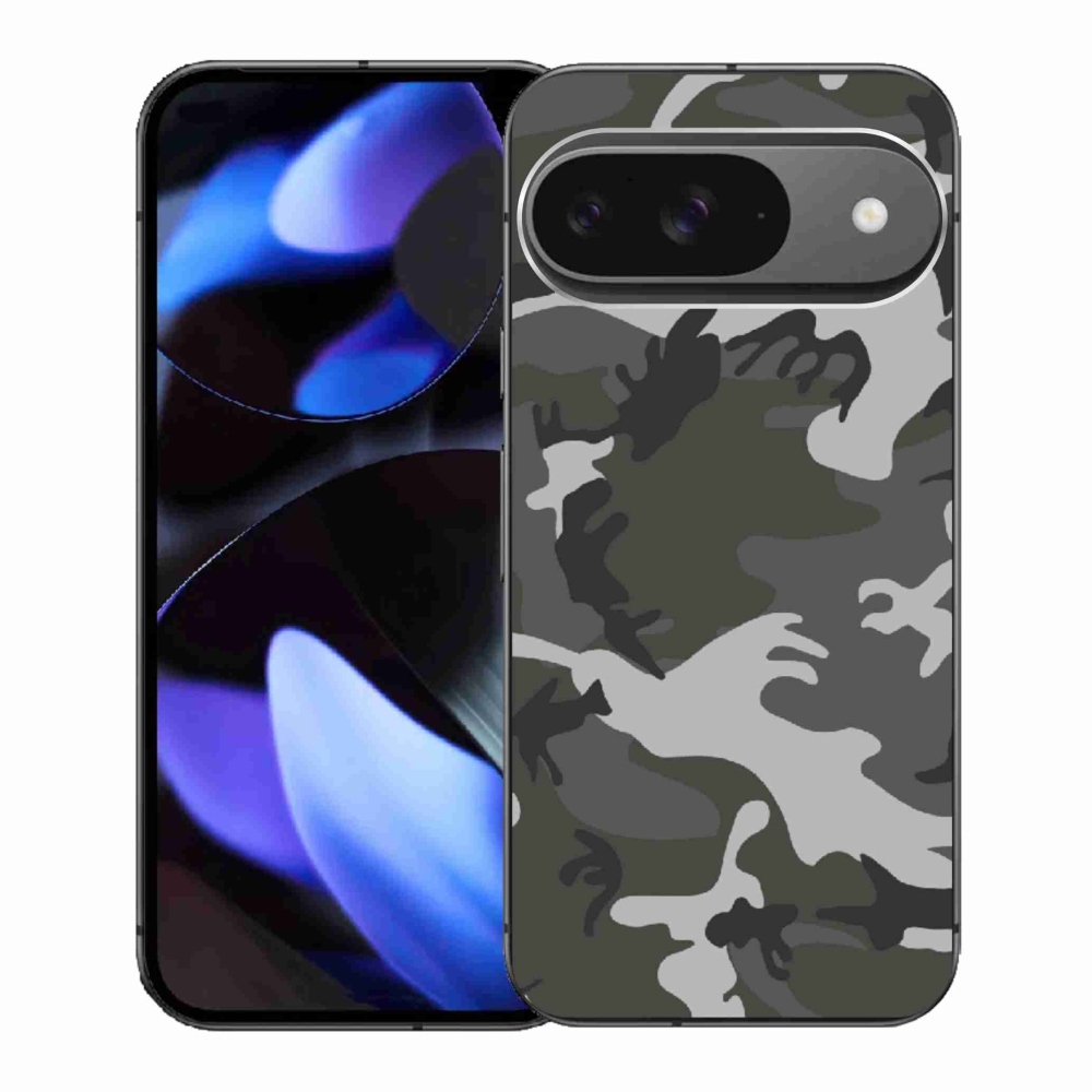 Gelový kryt mmCase na Google Pixel 9 - maskáčový vzor