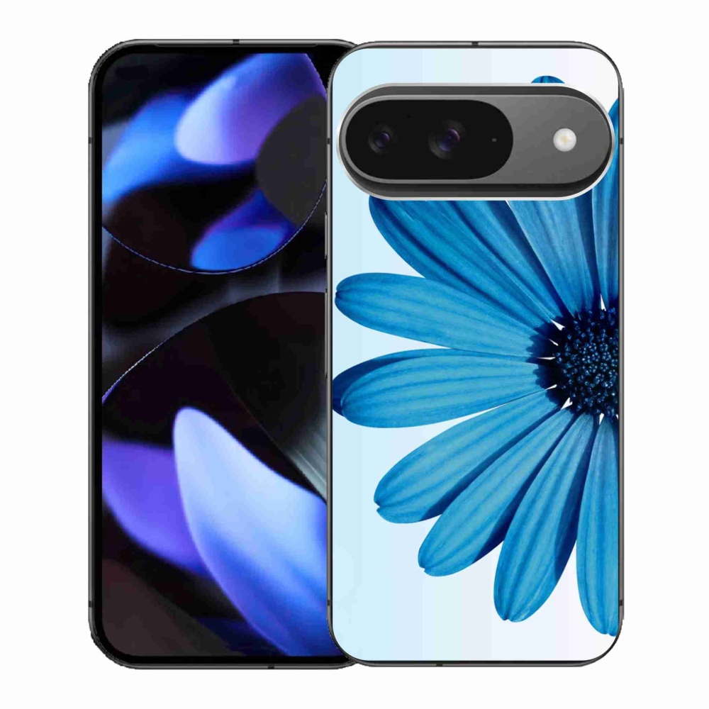 Gelový kryt mmCase na Google Pixel 9 - modrá kopretina