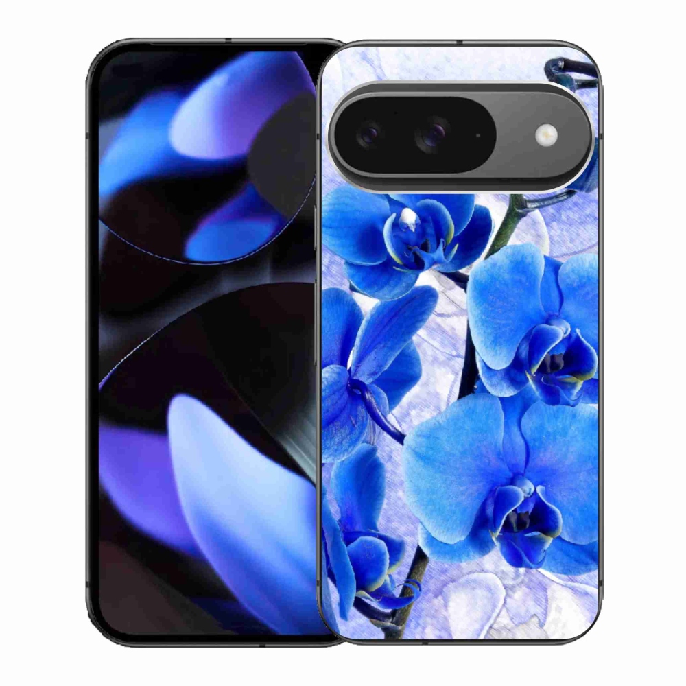 Gelový kryt mmCase na Google Pixel 9 - modré květy