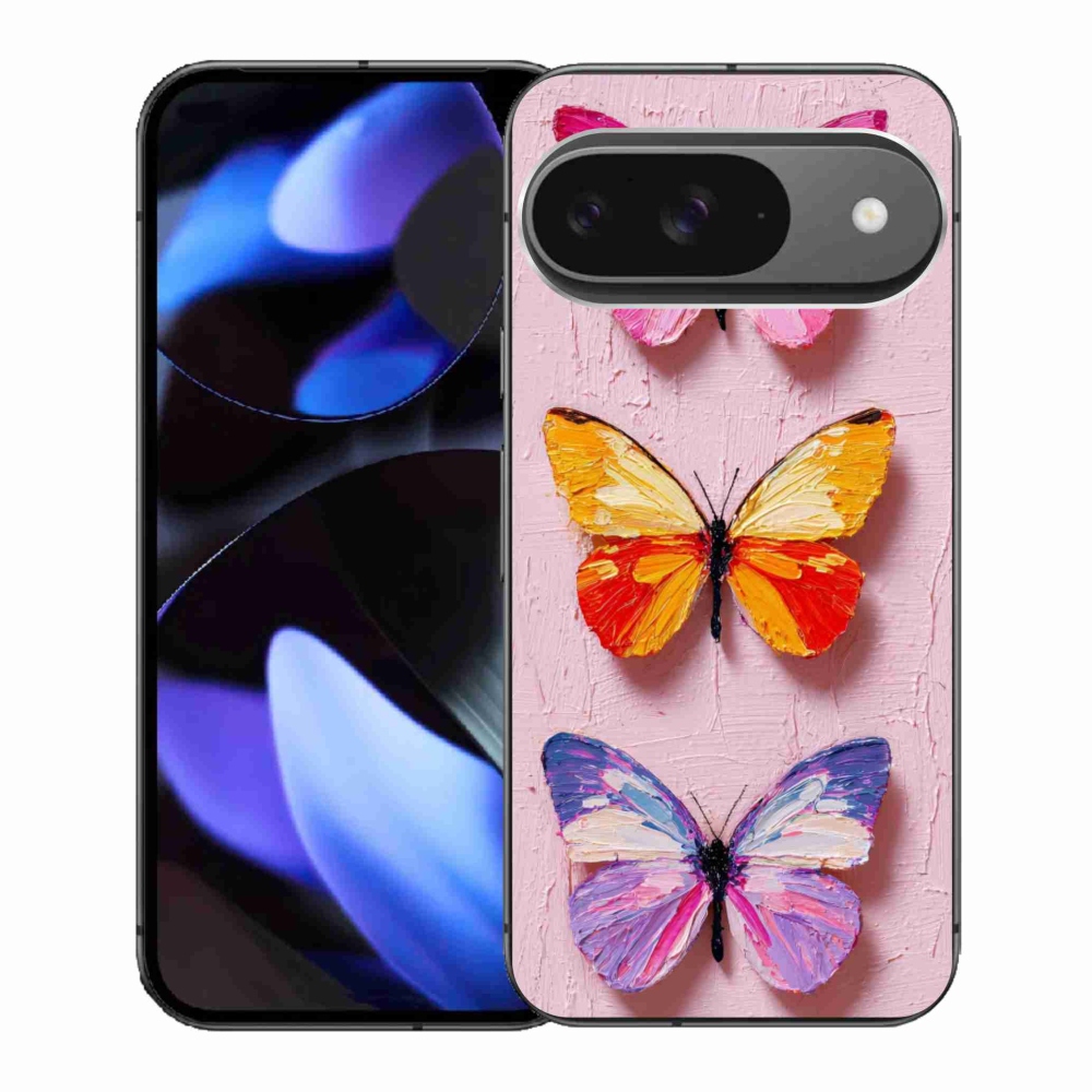 Gelový kryt mmCase na Google Pixel 9 - motýlí trojice