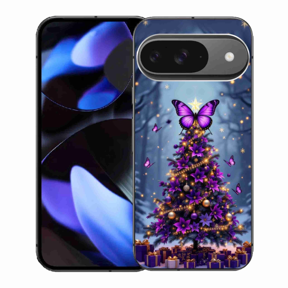 Gelový kryt mmCase na Google Pixel 9 - motýlí vánoční stromek