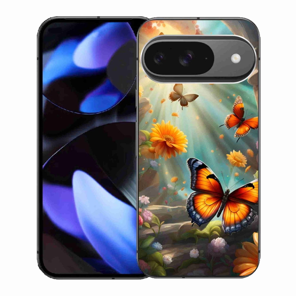 Gelový kryt mmCase na Google Pixel 9 - motýlí zahrada 2