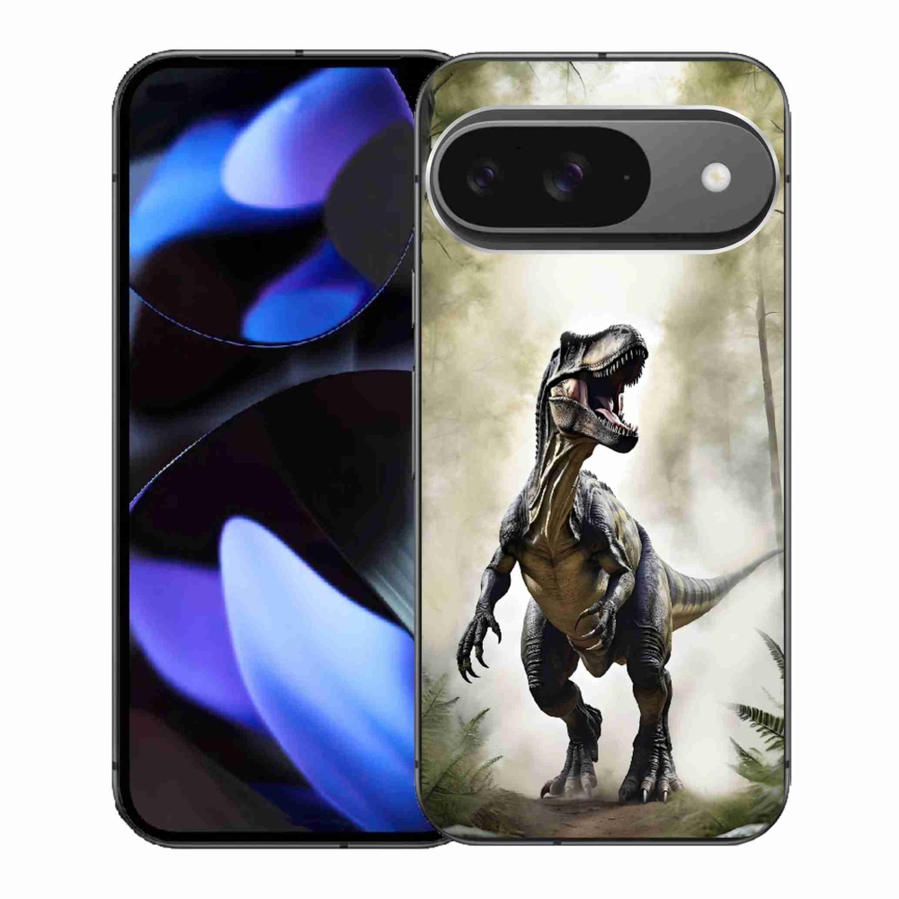 Gelový kryt mmCase na Google Pixel 9 - naštvaný T-Rex