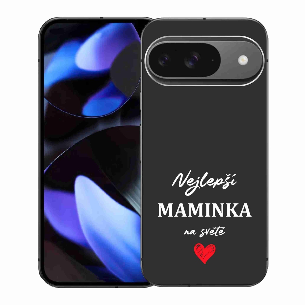 Gelový kryt mmCase na Google Pixel 9 - nejlepší maminka 1 černé pozadí
