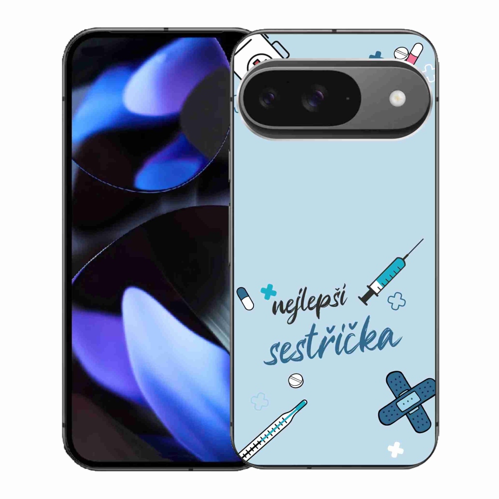 Gelový kryt mmCase na Google Pixel 9 - nejlepší sestřička modré pozadí