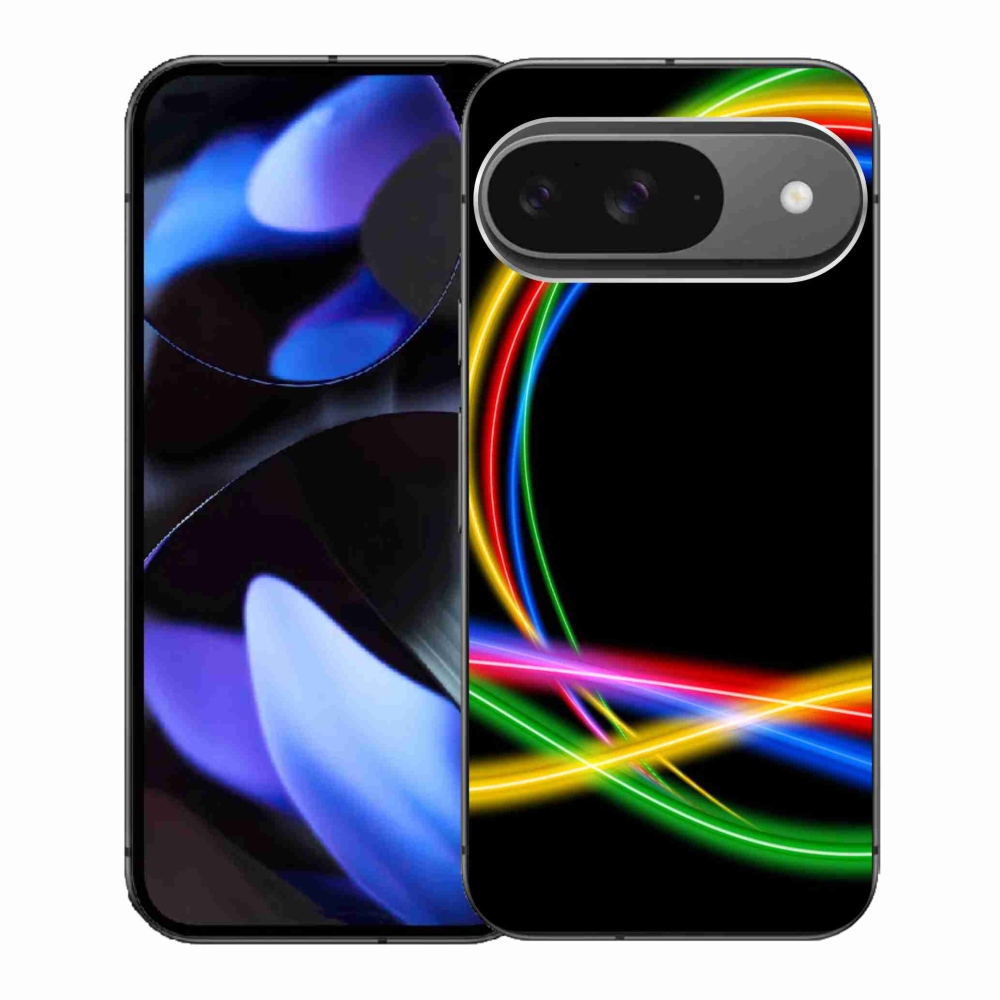 Gelový kryt mmCase na Google Pixel 9 - neonové kruhy