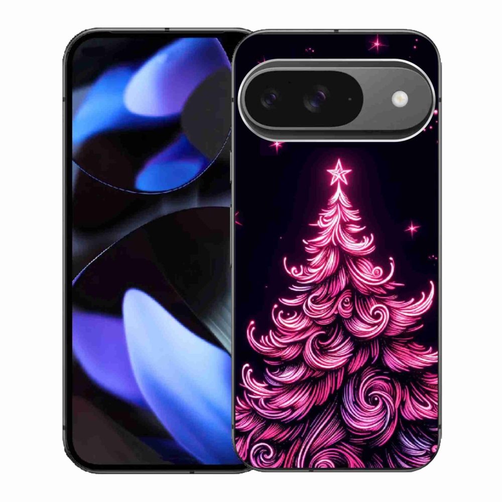 Gelový kryt mmCase na Google Pixel 9 - neonový vánoční stromek 2