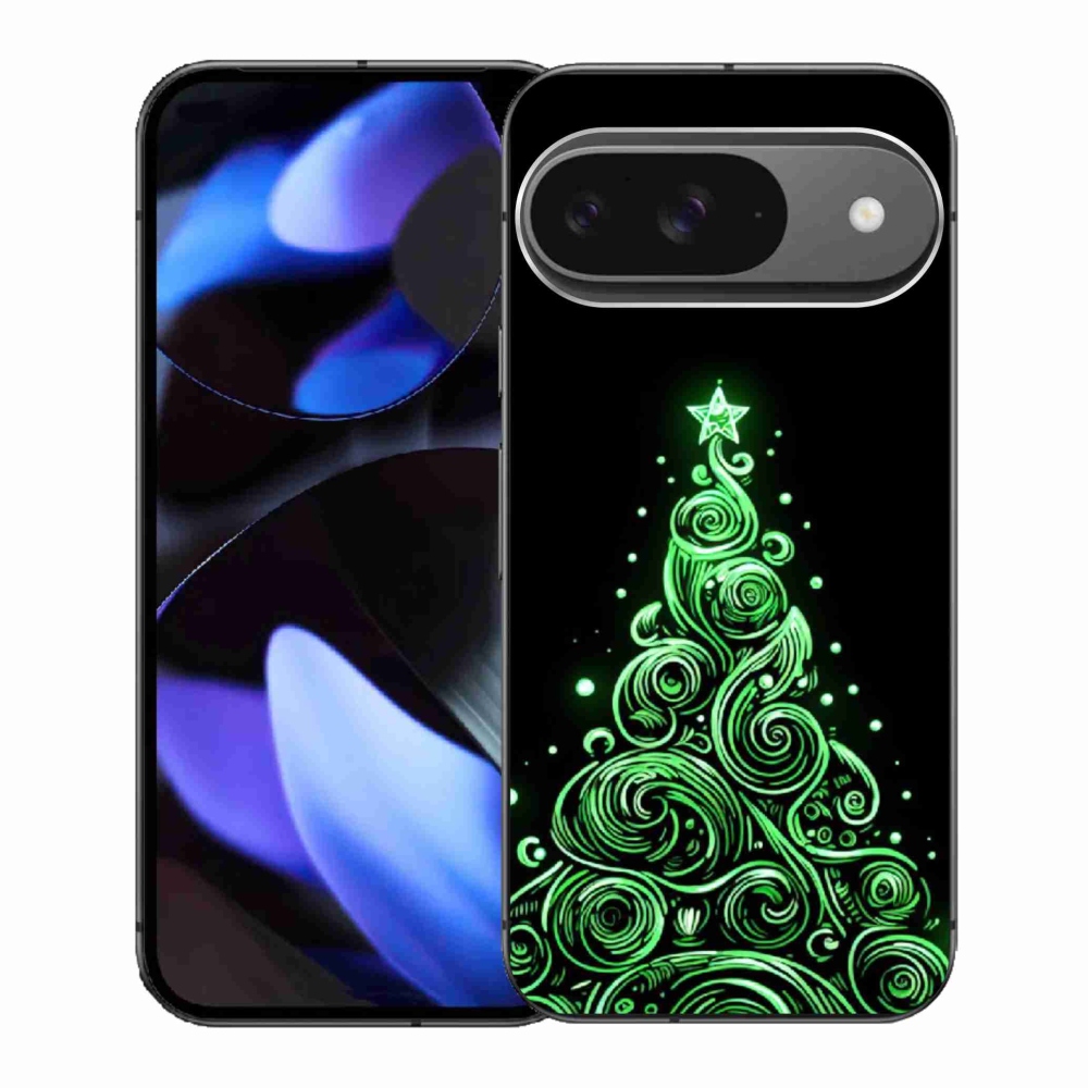 Gelový kryt mmCase na Google Pixel 9 - neonový vánoční stromek 3