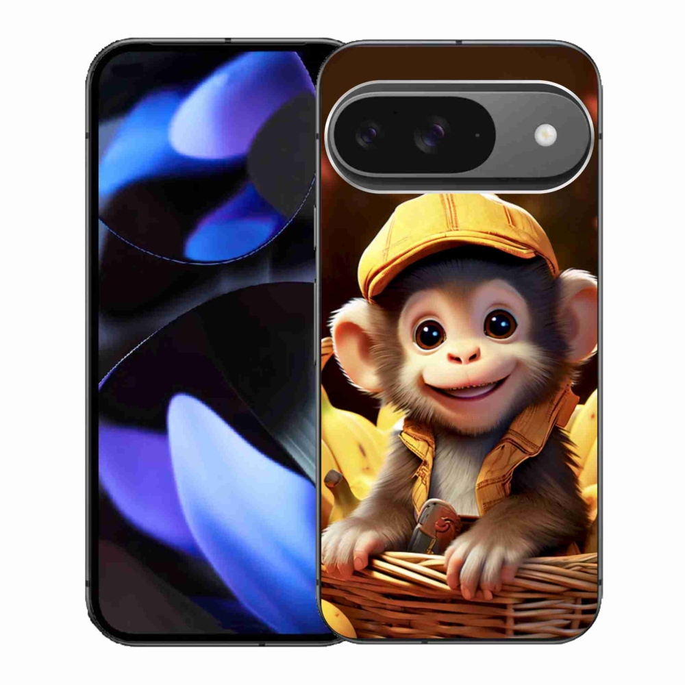 Gelový kryt mmCase na Google Pixel 9 - opice v košíku