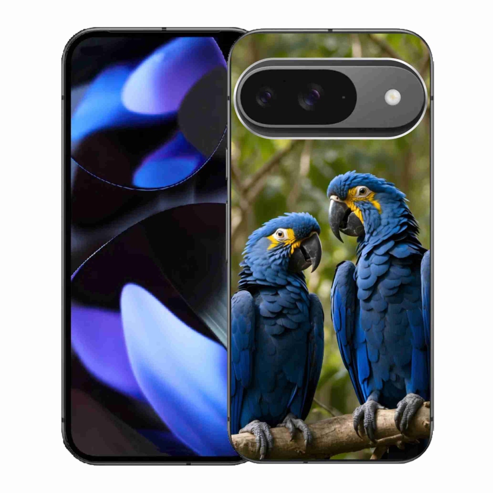 Gelový kryt mmCase na Google Pixel 9 - papouščí duo