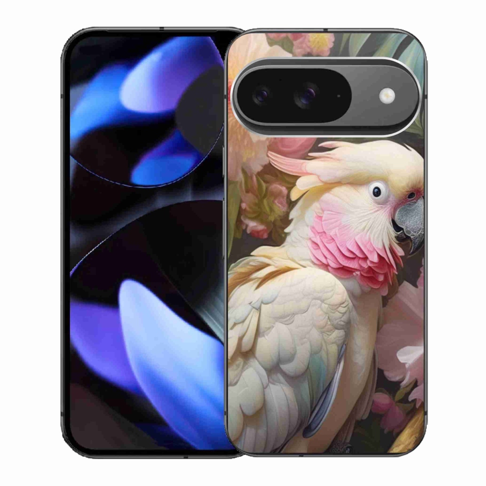 Gelový kryt mmCase na Google Pixel 9 - papoušek kakadu růžový 2