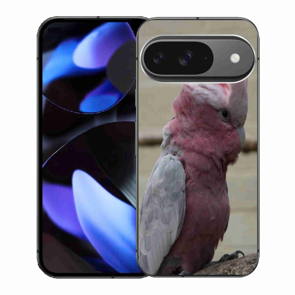 Gelový kryt mmCase na Google Pixel 9 - papoušek kakadu růžový