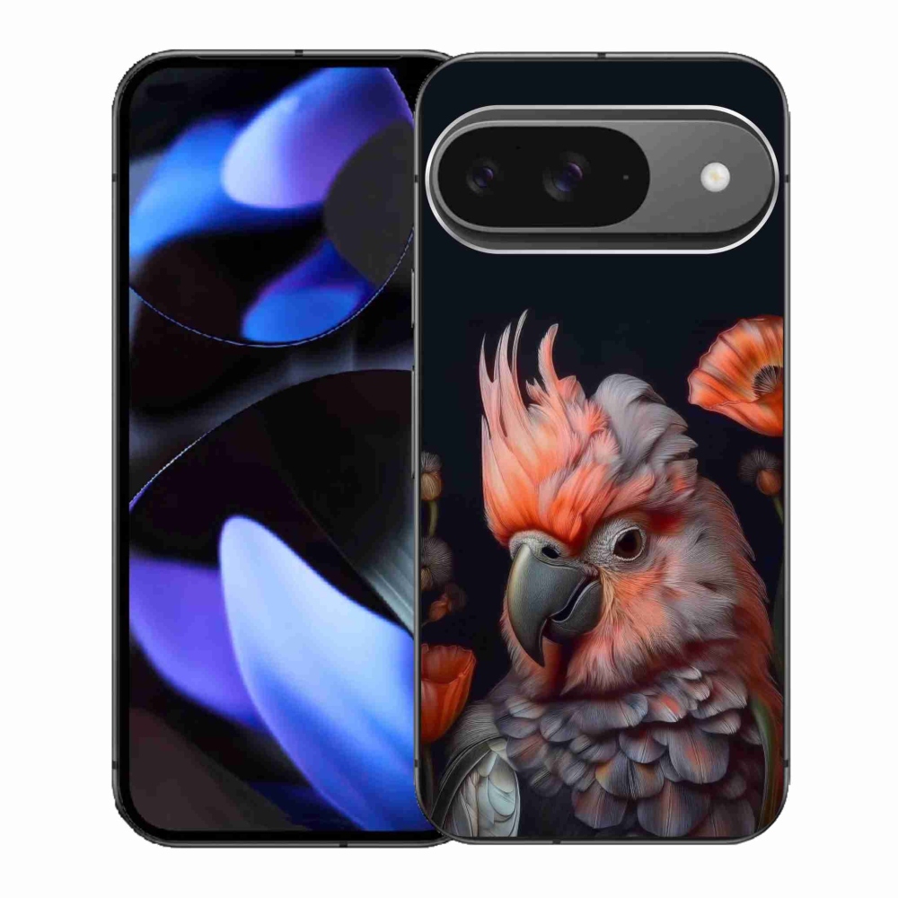 Gelový kryt mmCase na Google Pixel 9 - papoušek kakadu v barvách
