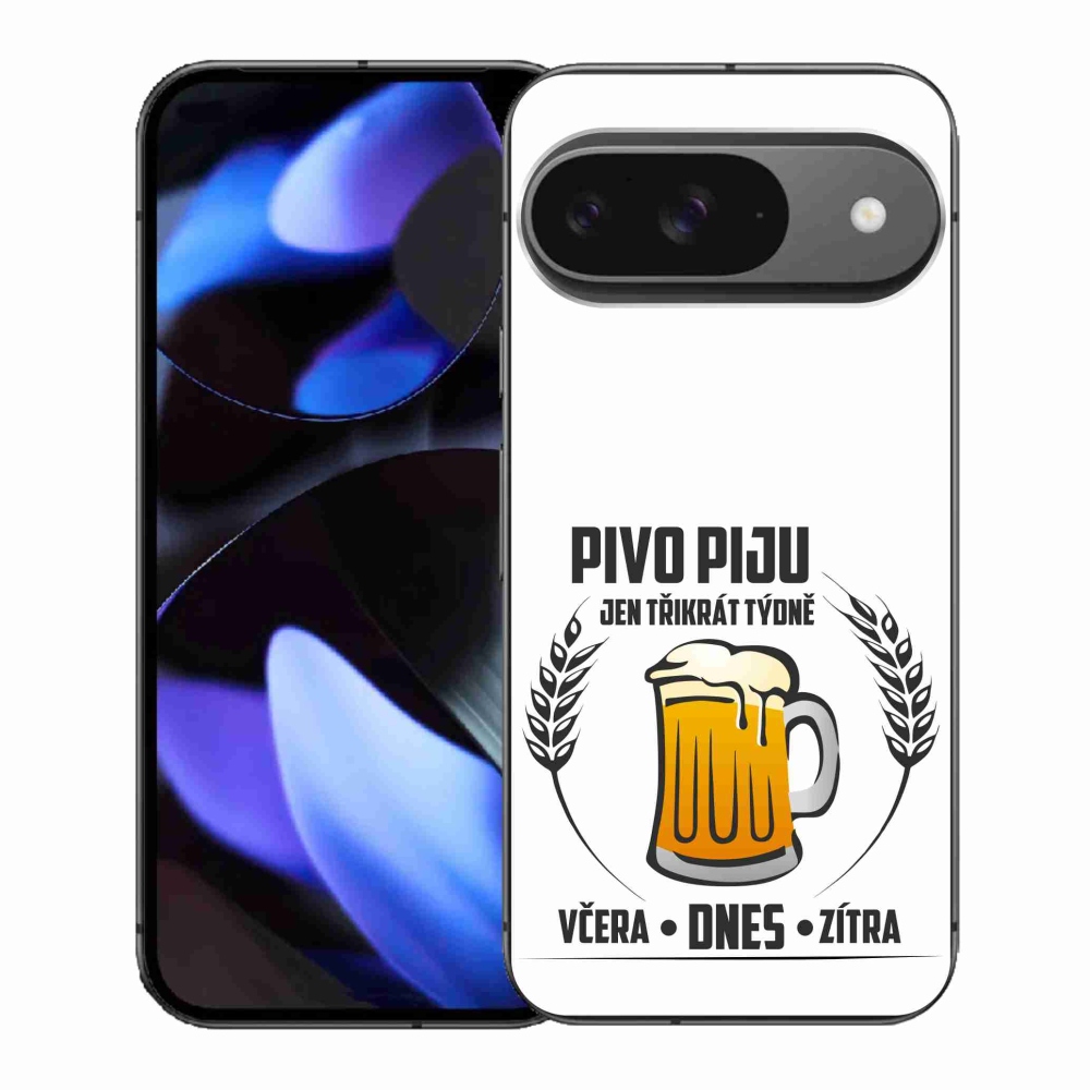 Gelový kryt mmCase na Google Pixel 9 - pivní motiv bílé pozadí