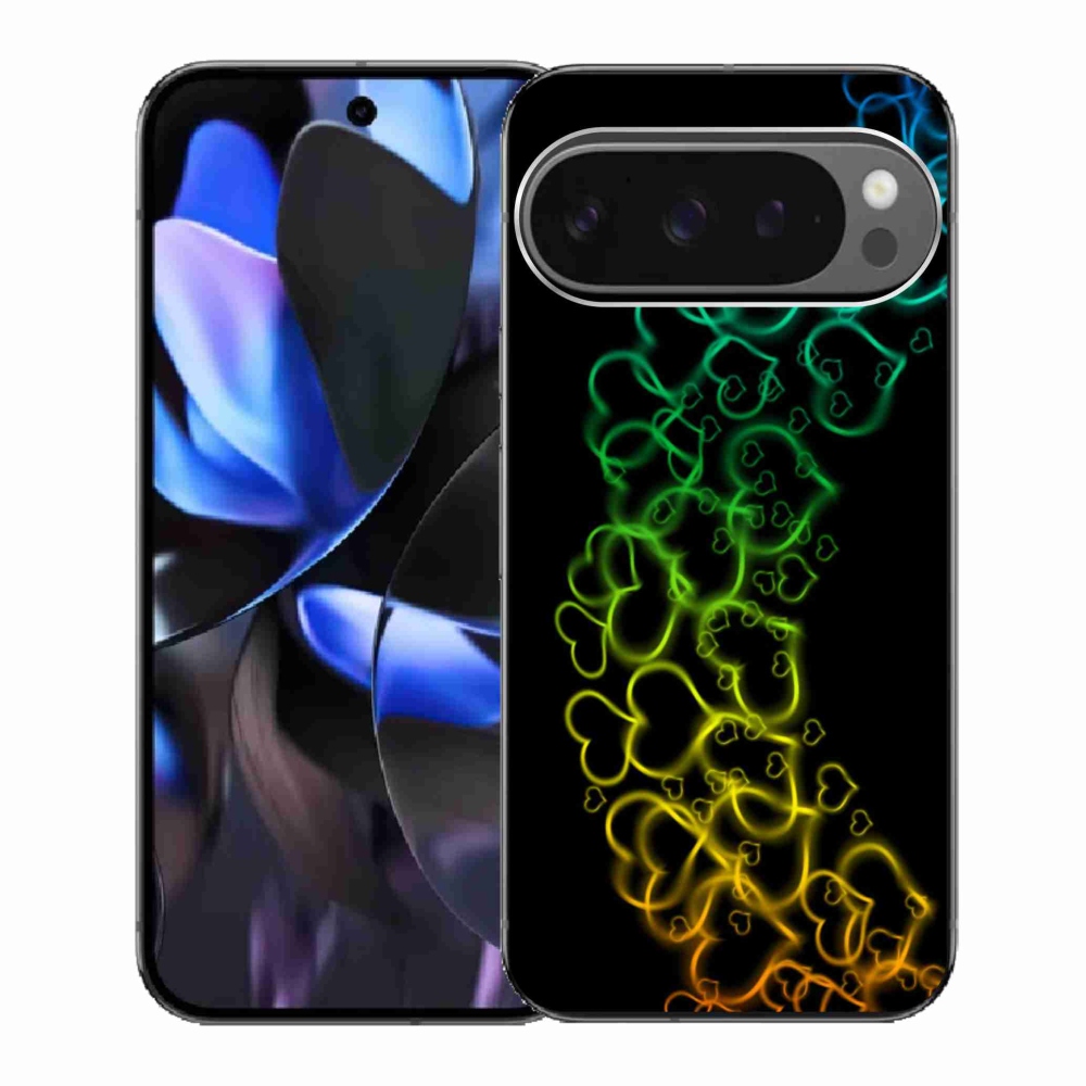Gelový kryt mmCase na Google Pixel 9 Pro - barevná srdíčka