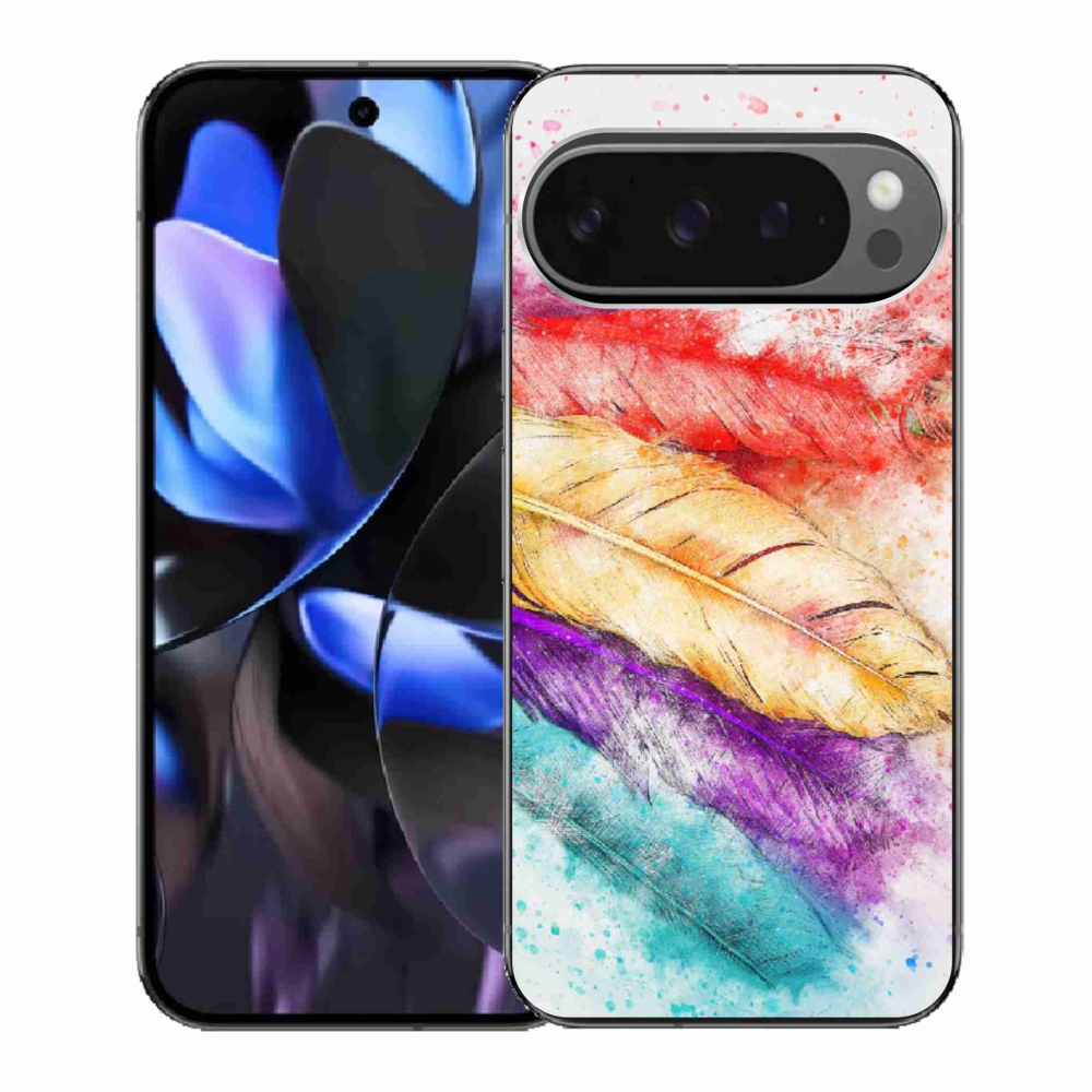 Gelový kryt mmCase na Google Pixel 9 Pro - barevné peří