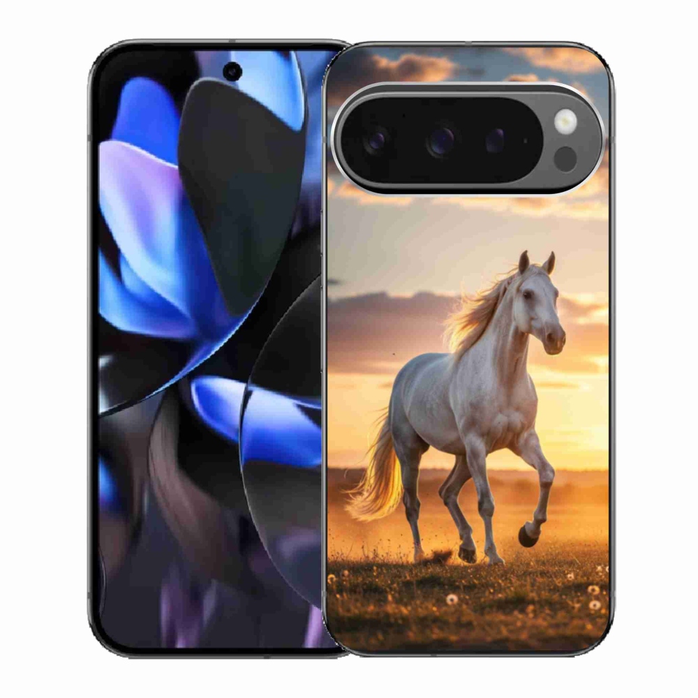 Gelový kryt mmCase na Google Pixel 9 Pro - běžící bílý kůň 2