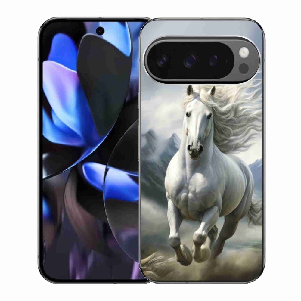 Gelový kryt mmCase na Google Pixel 9 Pro - běžící bílý kůň 3