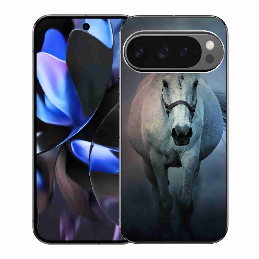 Gelový kryt mmCase na Google Pixel 9 Pro - běžící bílý kůň