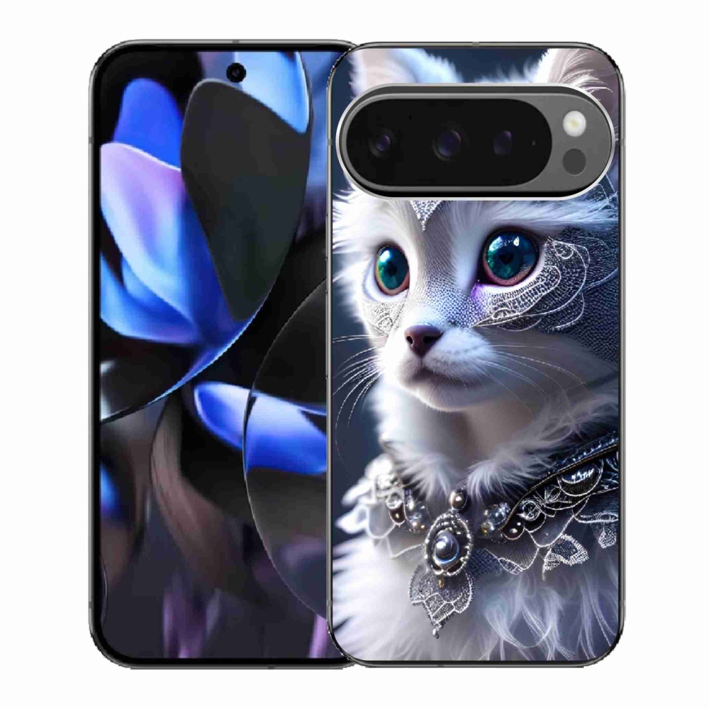 Gelový kryt mmCase na Google Pixel 9 Pro - bílá kočka