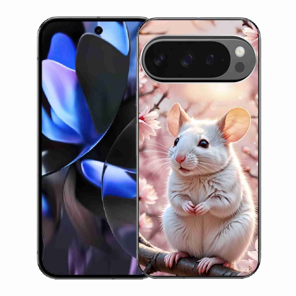 Gelový kryt mmCase na Google Pixel 9 Pro - bílá myš na větvi