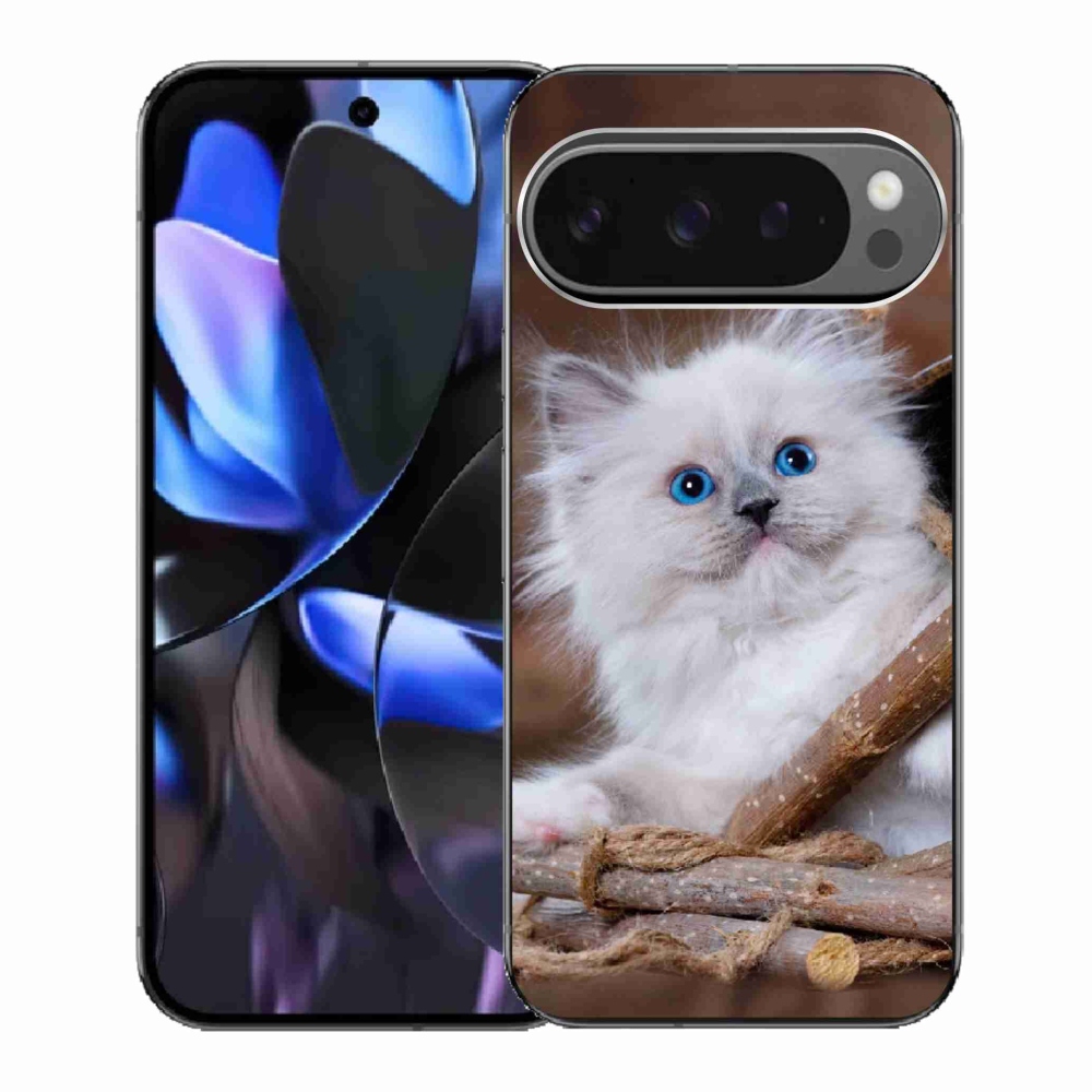 Gelový kryt mmCase na Google Pixel 9 Pro - bílé kotě