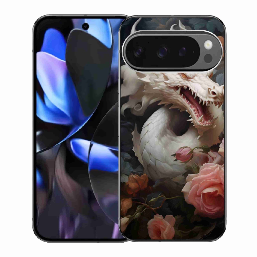 Gelový kryt mmCase na Google Pixel 9 Pro - bílý drak