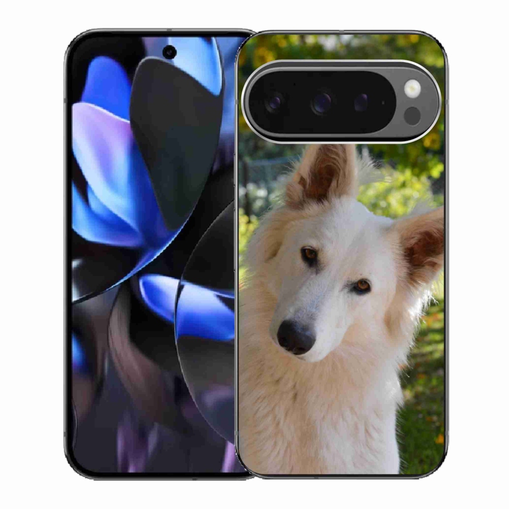 Gelový kryt mmCase na Google Pixel 9 Pro - bílý švýcarský ovčák 1