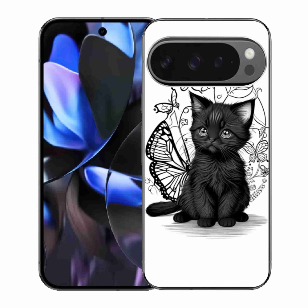 Gelový kryt mmCase na Google Pixel 9 Pro - černé kotě