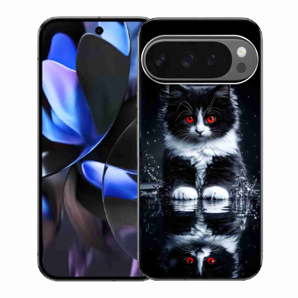 Gelový kryt mmCase na Google Pixel 9 Pro - černobílé kotě