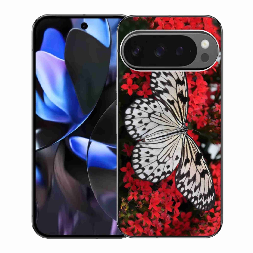 Gelový kryt mmCase na Google Pixel 9 Pro - černobílý motýl 1