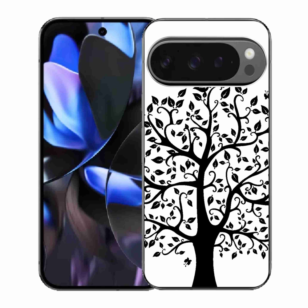 Gelový kryt mmCase na Google Pixel 9 Pro - černobílý strom