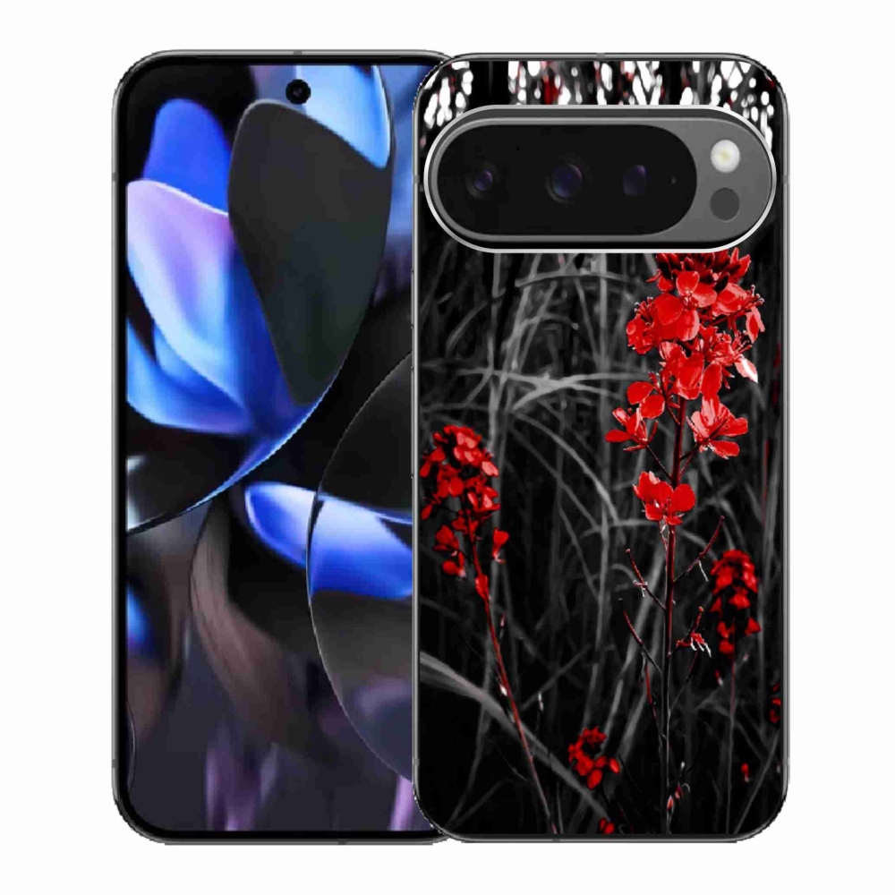 Gelový kryt mmCase na Google Pixel 9 Pro - červená rostlina