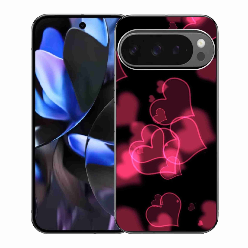 Gelový kryt mmCase na Google Pixel 9 Pro - červená srdíčka