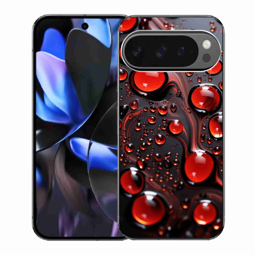 Gelový kryt mmCase na Google Pixel 9 Pro - červené kapky 2