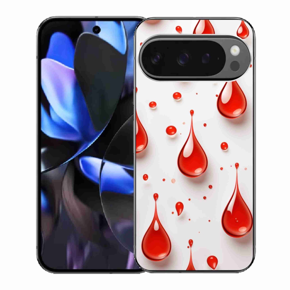 Gelový kryt mmCase na Google Pixel 9 Pro - červené kapky