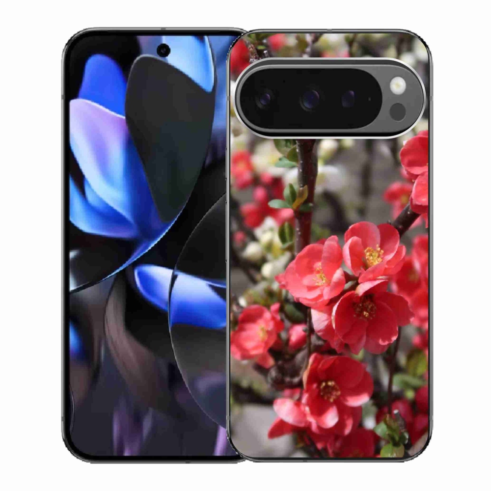 Gelový kryt mmCase na Google Pixel 9 Pro - červené květy