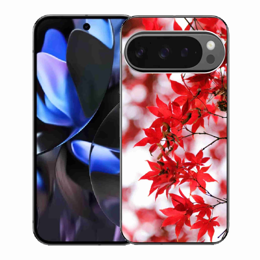 Gelový kryt mmCase na Google Pixel 9 Pro - červené listy