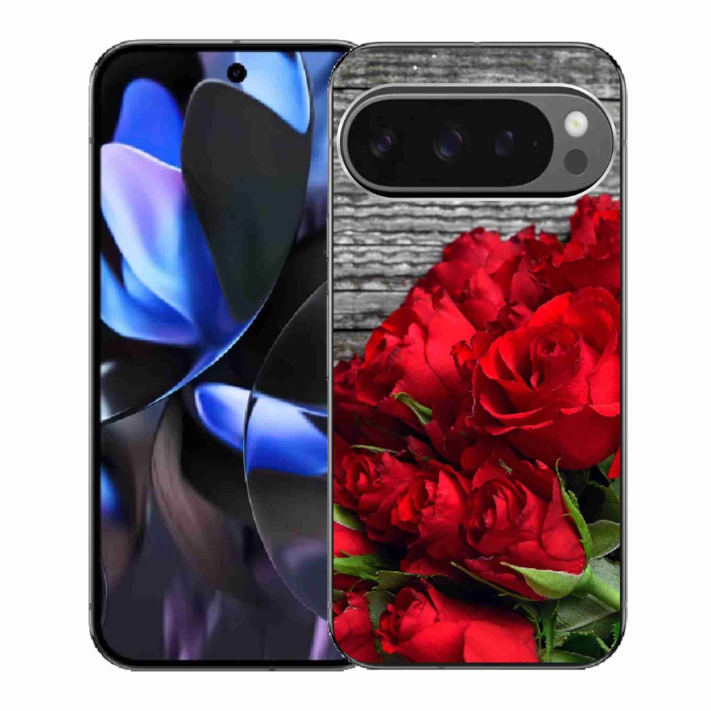 Gelový kryt mmCase na Google Pixel 9 Pro - červené růže