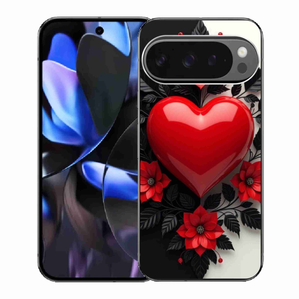 Gelový kryt mmCase na Google Pixel 9 Pro - červené srdce
