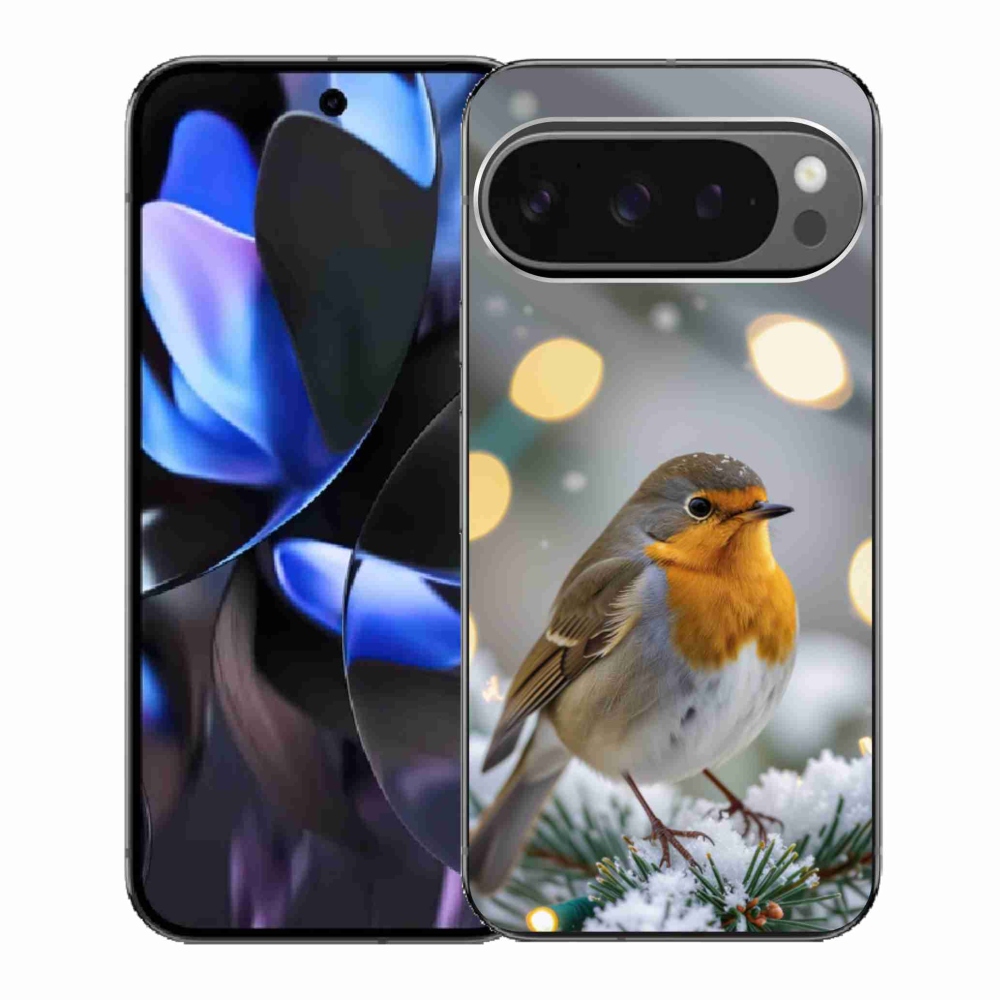 Gelový kryt mmCase na Google Pixel 9 Pro - červenka v zimě