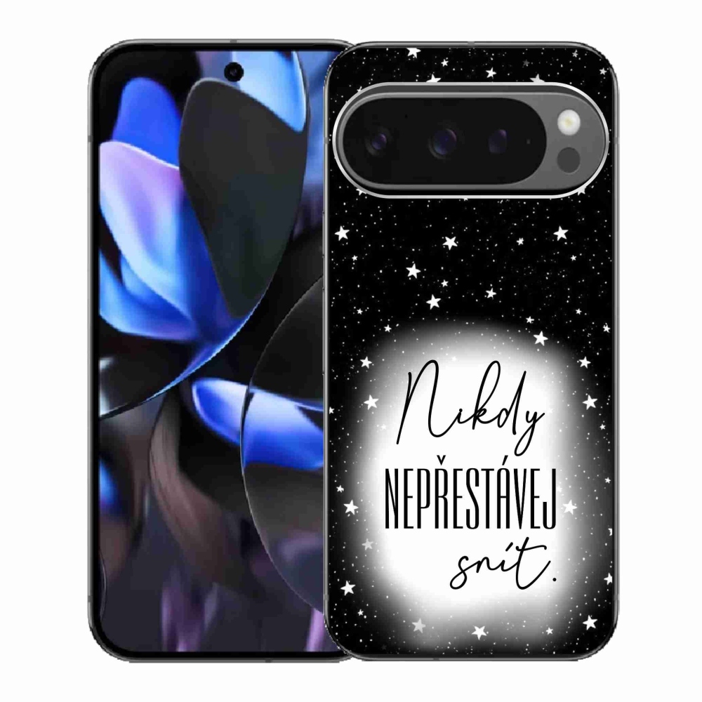Gelový kryt mmCase na Google Pixel 9 Pro - citát 1 bíločerné pozadí