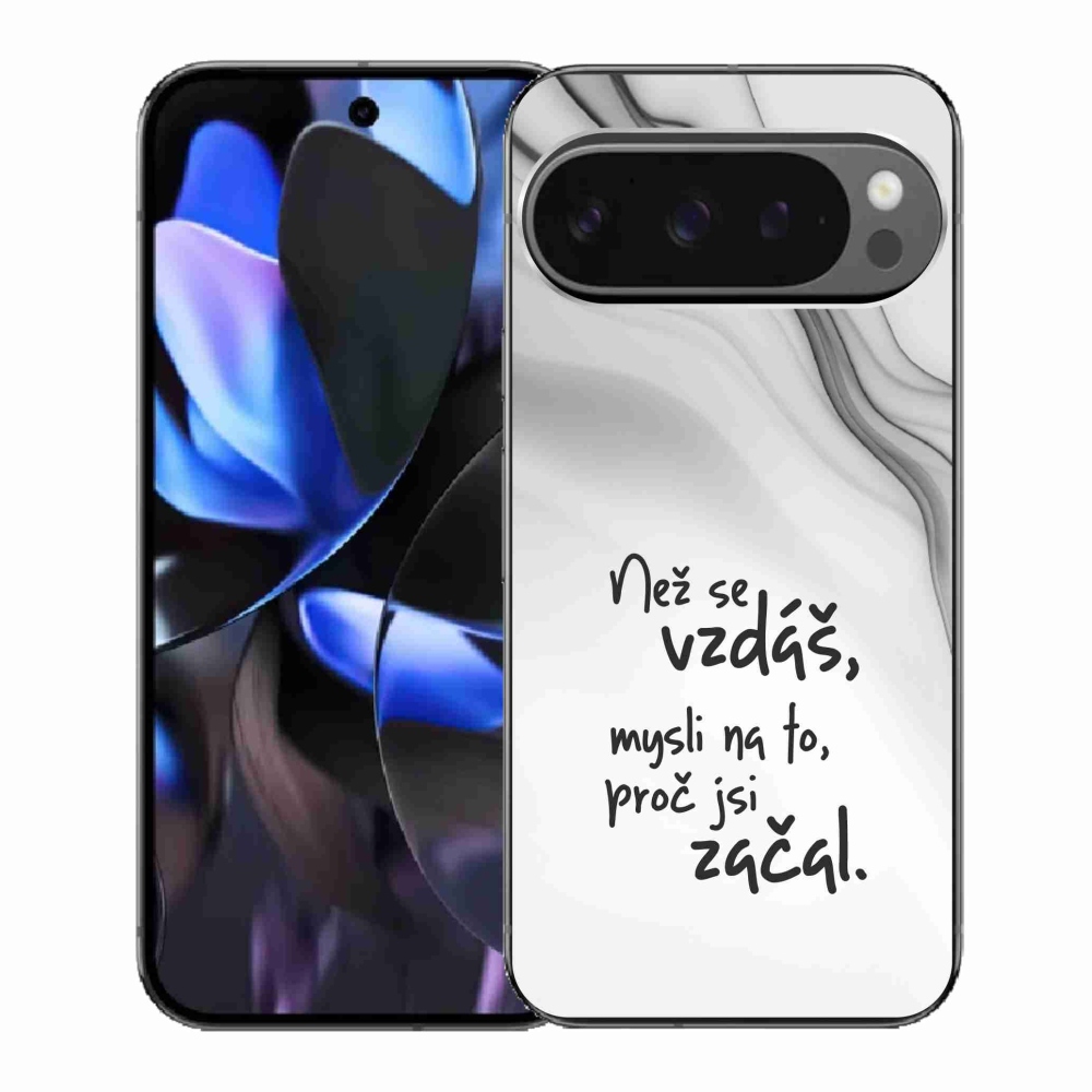 Gelový kryt mmCase na Google Pixel 9 Pro - citát 2 bílé pozadí