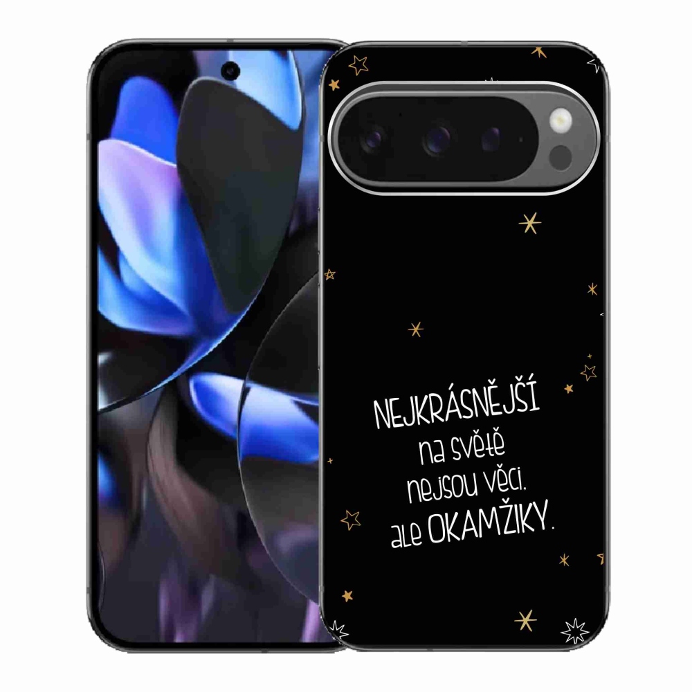 Gelový kryt mmCase na Google Pixel 9 Pro - citát 4 černé pozadí
